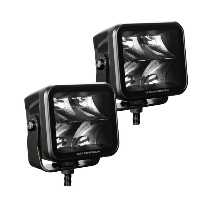 Go Rhino Xplor Blackout Series Spot 2x2 Cube Lights Model 750200321SCS