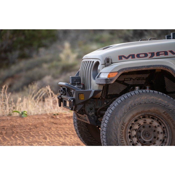 DV8 Offroad 2007-2025 Jeep GladiatorJT Wrangler JK JKU JL JLU Fs-7 Mid-Width Winch Front Bumper Model FBJL-07