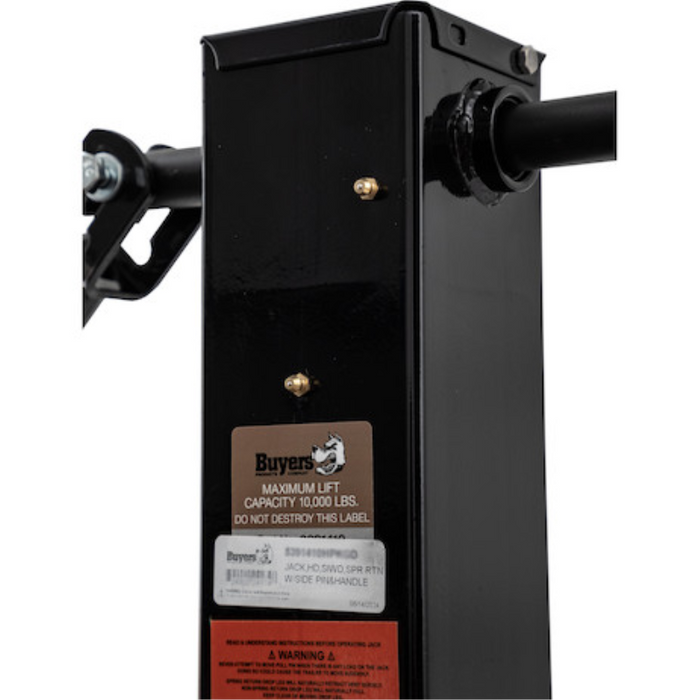 Buyers Products 12 Inch Heavy-Duty Side Pin 4 Inch Square Jack with Handle Model 0091410H