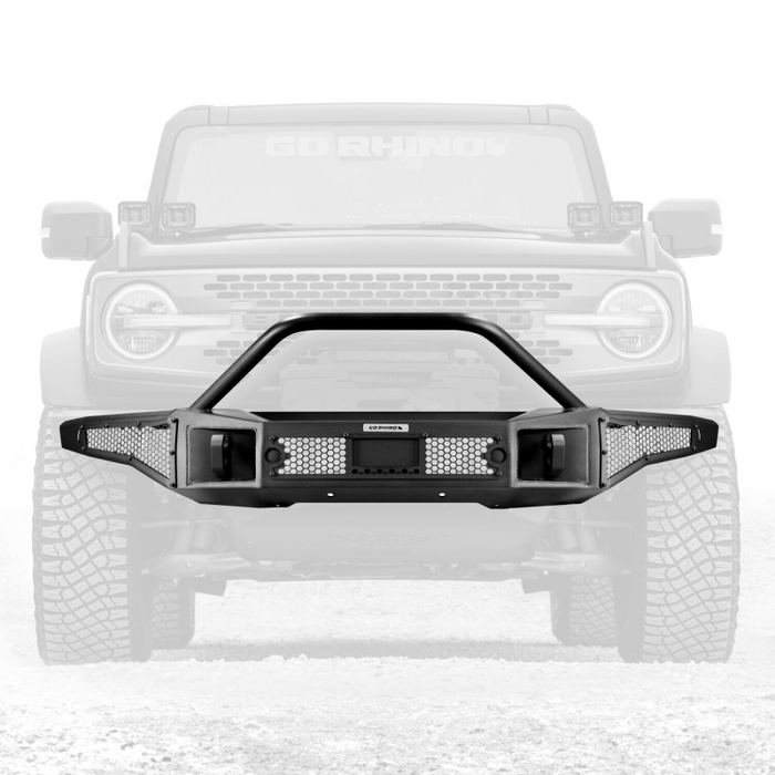 Go Rhino Rockline Winch-Ready Front Full Width Bumper With Overrider For Ford Bronco Model 331401T