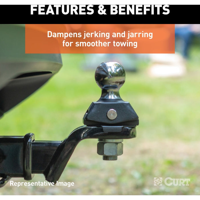CURT RockerBall Cushion Hitch Trailer Ball 3,500 lbs, 2-Inch Diameter, 3/4-Inch Shank Model 40246