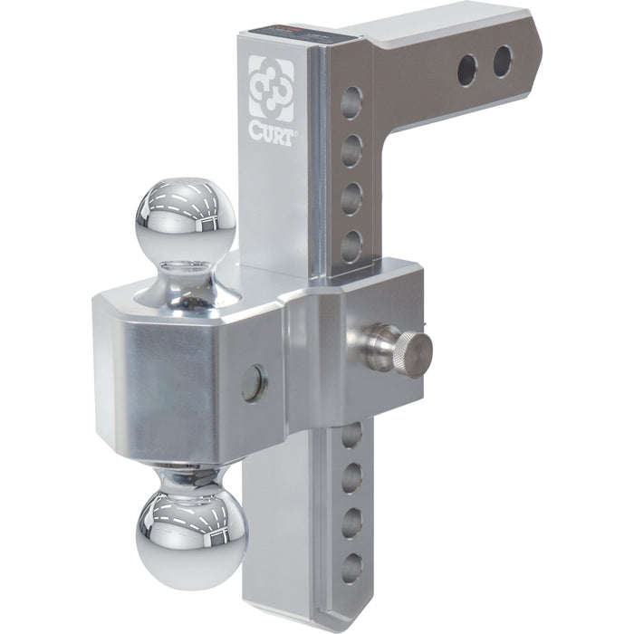 CURT AlumaLite Adjustable Aluminum Trailer Hitch with Dual Ball, 9-1/2" Drop, 10,000 lbs. GTW, 2" & 2-5/16" Balls Model 45366