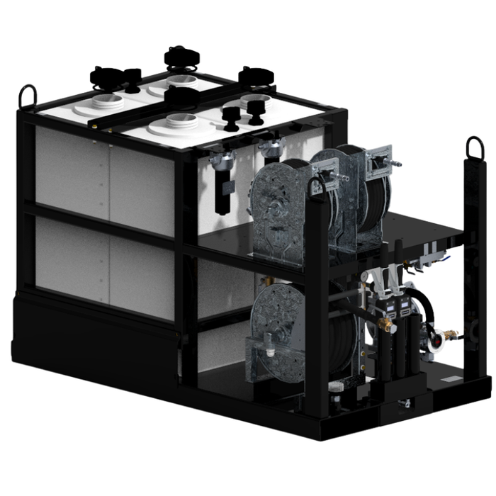 Maintainer Air-Powered Mobile Lube Skid #1, 3-Pump Kit - Dual 55 Gal Oil Tanks, 110 Gal Used Oil Tank - 75.5" L x 42" W x 49" H  Model 021584