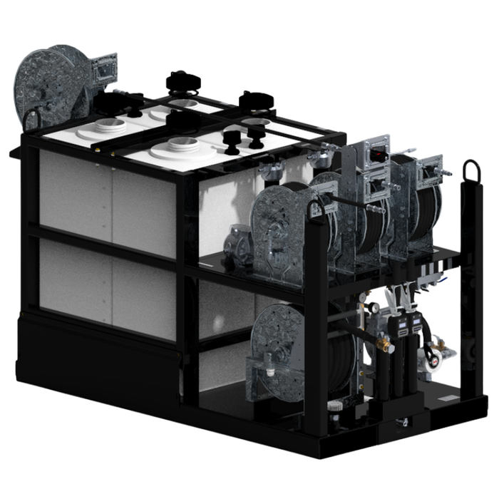 Maintainer Air-Powered Mobile Lube Skid #8, 5-Pump Kit - Dual 55 Gal Oil Tanks, Single 55 Gal Aintfreeze Tank & 55 Gal Used Oil Tank With 120LB Grease Kit - Model 93.5"L x 42"W x 55.5"H Model 021590