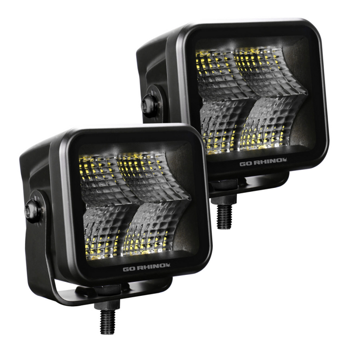 Go Rhino Blackout Series CUBEIT 3x3 LED Cube Flood Lights Model 750400321FCS