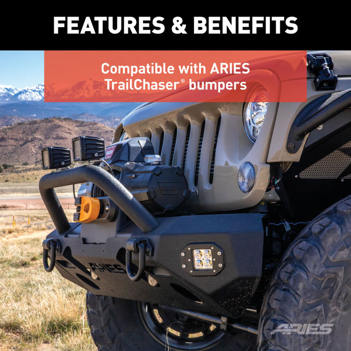 ARIES TrailChaser Jeep Wrangler Aluminum Front Bumper Round Brush Guard Model 2081255
