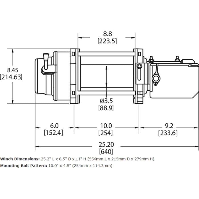 Warn M15-S Heavyweight Winch, Pull Capacity 15,000 lb, 80 Feet Of Spydura Synthetic Rope Model 97730