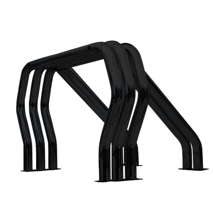 Go Rhino Bed Bars Complete Kit Triple Bar/Double Kicker (Between wheel wells) Black Model 9009560TDB