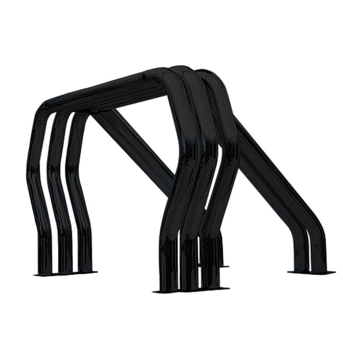 Go Rhino Bed Bars Complete Kit Triple Bar/Double Kicker (Between wheel wells) Black Model 9809560TDB