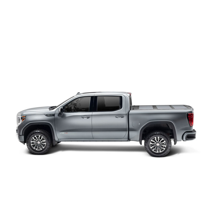 UnderCover Fusion Hard Folding 2019 (New Body Style)-2025 Chevy Silverado/GMC Sierra 1500 5' 10" Bed with or without MultiPro Tailgate - Paint Code G1W Abalone White Model AR12022L-G1W
