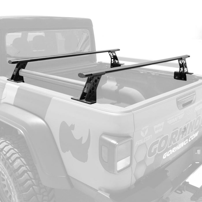 Go Rhino XRS Cross Bars - Truck Bed Rail Kit for Mid-Sized Trucks without Tonneau Covers Model 5935000T