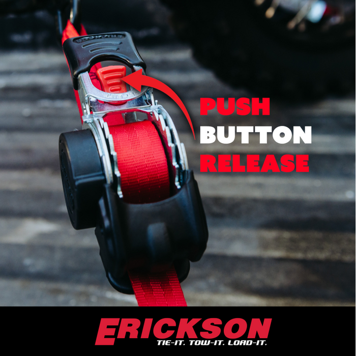 Erickson Manufacturing 4 Pack 1 In X 10Ft 1200Lb Retractable Ratchet Strap Black Model 04418