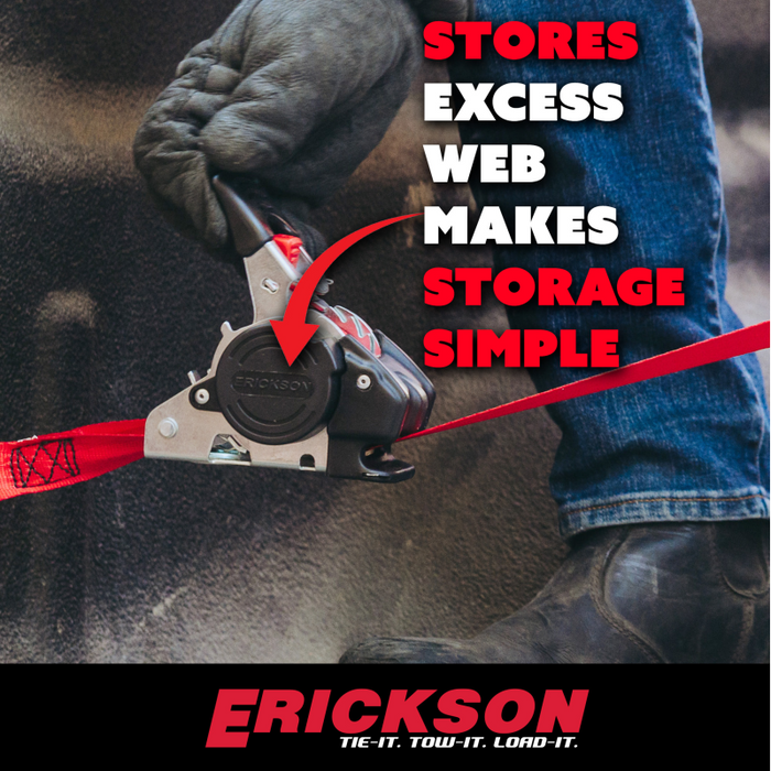 Erickson Manufacturing 4 Pack 1 In X 10Ft 1200Lb Retractable Ratchet Strap Black Model 04418