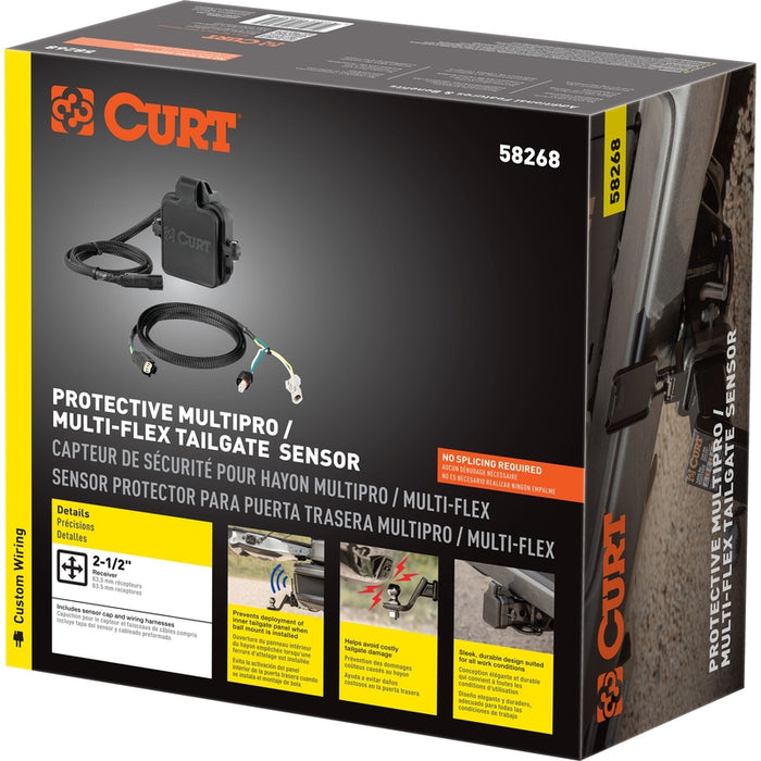 CURT Protective Tailgate Sensor with 2-1/2" Hitch Cap, Fits Select Chevrolet Multi-Flex, GMC Multi-Pro Model 58268