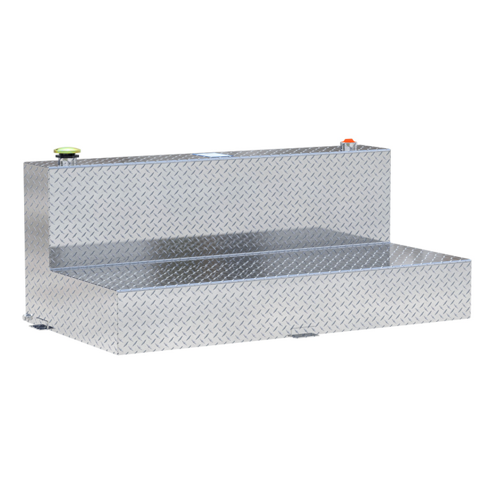 UWS Bright Aluminum 100-Gallon L-Shaped Aluminum Transfer Tank Model TT-100-L-T-P