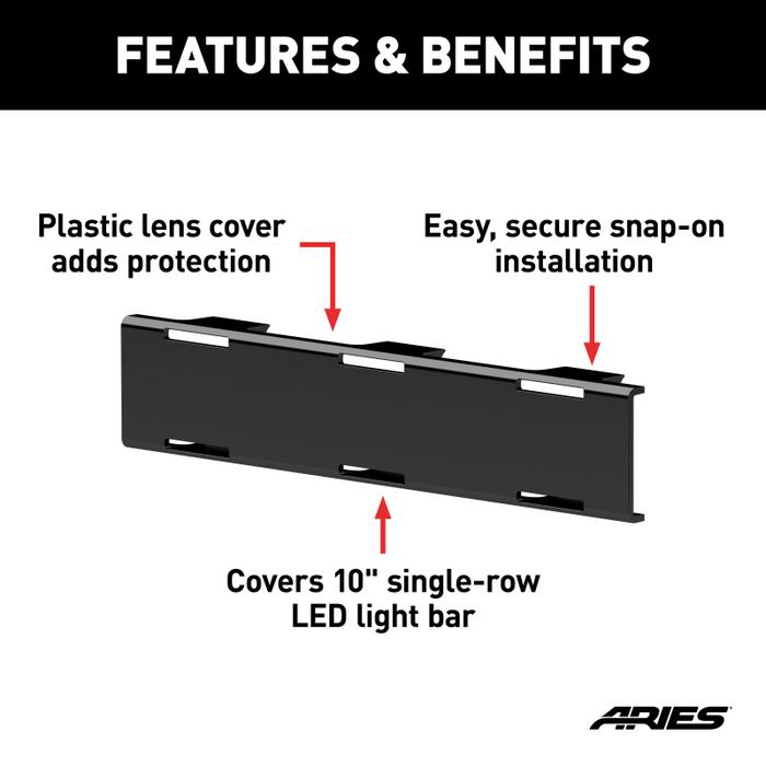 ARIES LED Light Cover for 10" Single-Row Light Bars Model 1501261