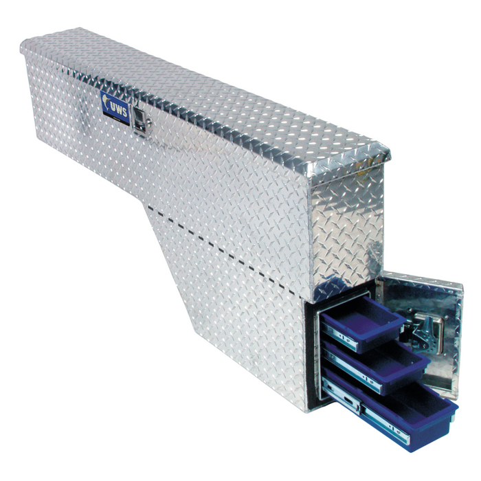 UWS Bright Aluminum 48" Passenger-Side Wheel Well Tool Box Model FW-48-DS-P