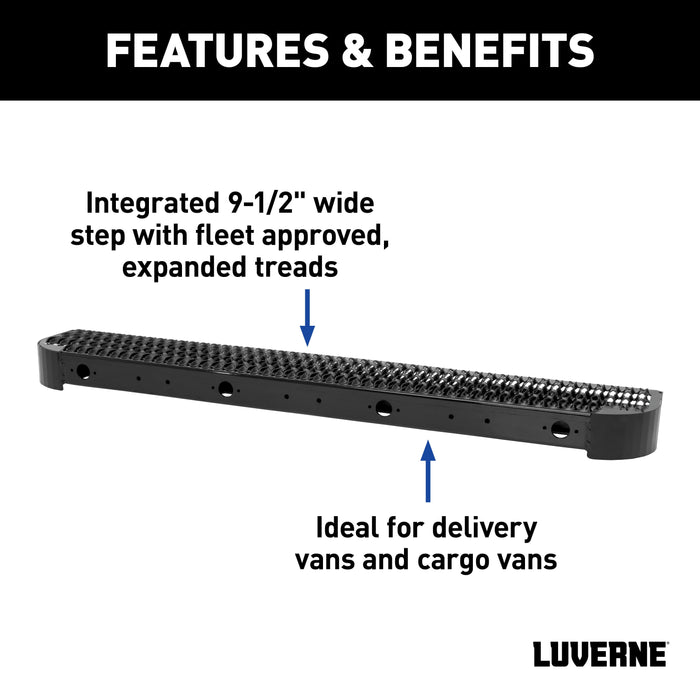 Luverne Impact Rear Bumper Step with Fixed Brackets Select Ford Transit-150 250 350 Model 415358-571512