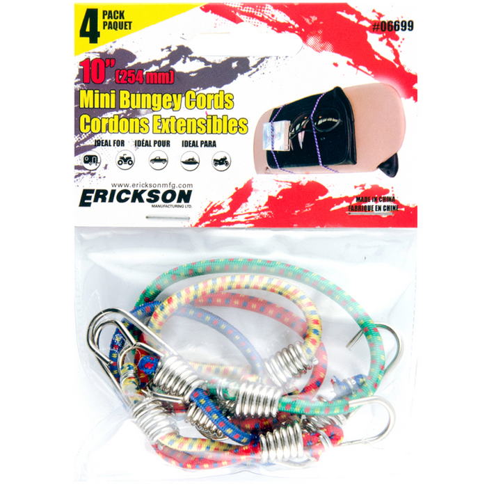 Erickson Manufacturing 4 Pack 10 In Mini Bungey Cords Model 06699