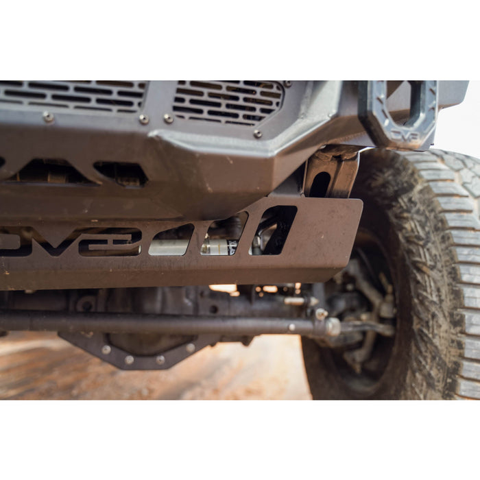 DV8 Offroad 2018=2025 Jeep Wrangler JL JL , Gladiator JT Front Bumper Sway-Bar Disconnect Motor Skid Plate Model SPJL-02