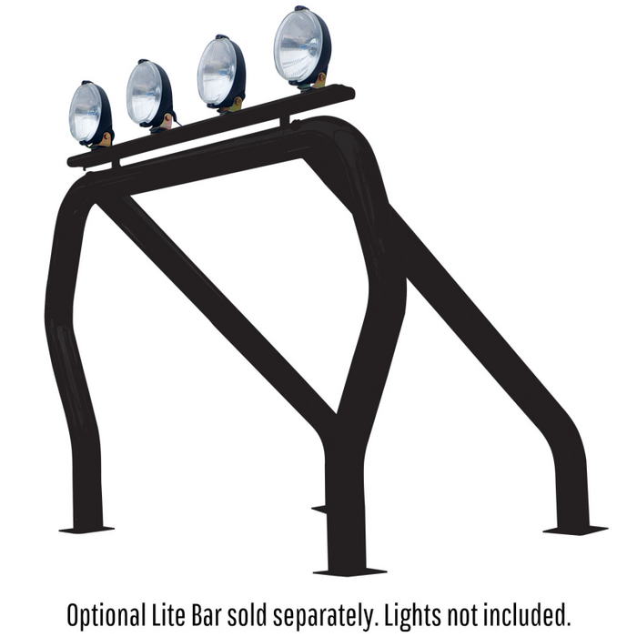 Go Rhino Bed Bars Complete Kit Single Bar/Single Kicker (Between wheel wells) Black Model 9809560SSB