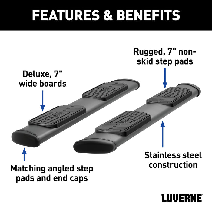 Luverne Black Stainless 88" Side Steps for Select Ford Lightning Model 277088-401535