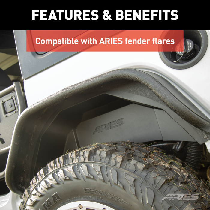 ARIES Jeep Wrangler JL Aluminum Rear Inner Fender Liners Model 2500550