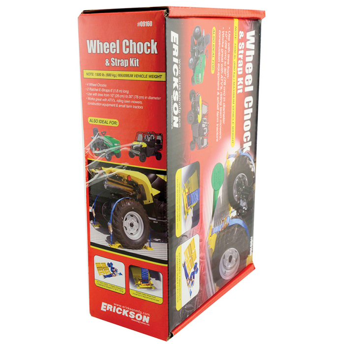 Erickson Manufacturing 2 In X 7.5Ft 4500Lb E-Track ATV Wheel Chock and Strap Kit Model 09160