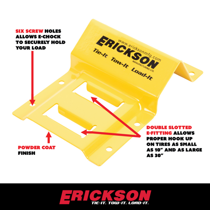 Erickson Manufacturing 2 In X 7.5Ft 4500Lb E-Track ATV Wheel Chock and Strap Kit Model 09160