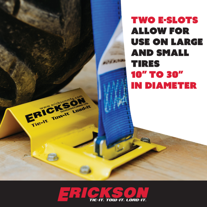 Erickson Manufacturing 2 In X 7.5Ft 4500Lb E-Track ATV Wheel Chock and Strap Kit Model 09160