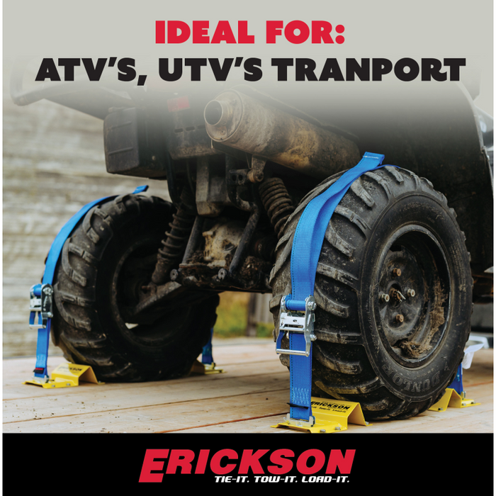 Erickson Manufacturing 2 In X 7.5Ft 4500Lb E-Track ATV Wheel Chock and Strap Kit Model 09160