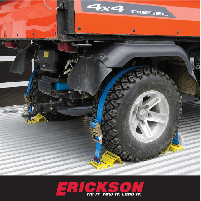 Erickson Manufacturing 2 In X 7.5Ft 4500Lb E-Track ATV Wheel Chock and Strap Kit Model 09160