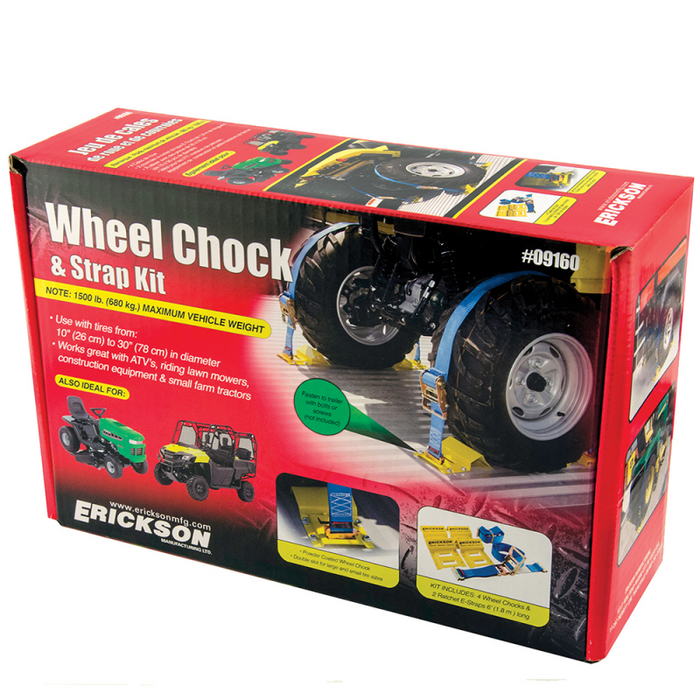 Erickson Manufacturing 2 In X 7.5Ft 4500Lb E-Track ATV Wheel Chock and Strap Kit Model 09160