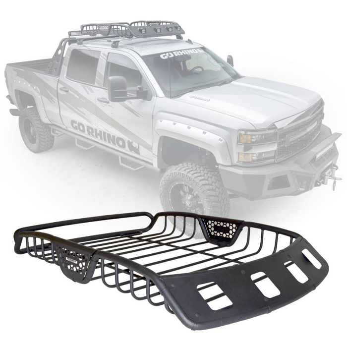 Go Rhino SR40 Tubular Steel Roof Rack With 4x Light Mount Openings 48" Long Model 59045T
