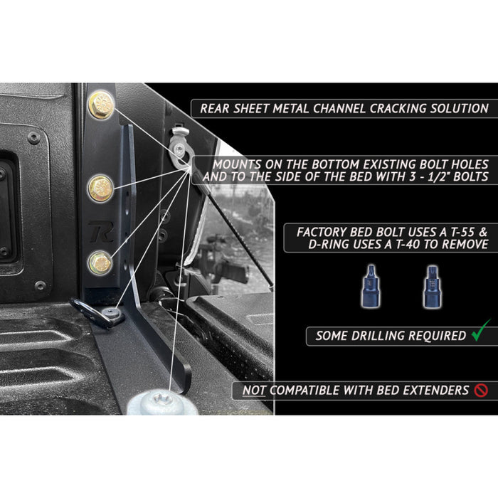 Rago Fabrication 1995-2023 Toyota Tacoma Bed Channel Stiffeners Pair Model R1620TTACCS