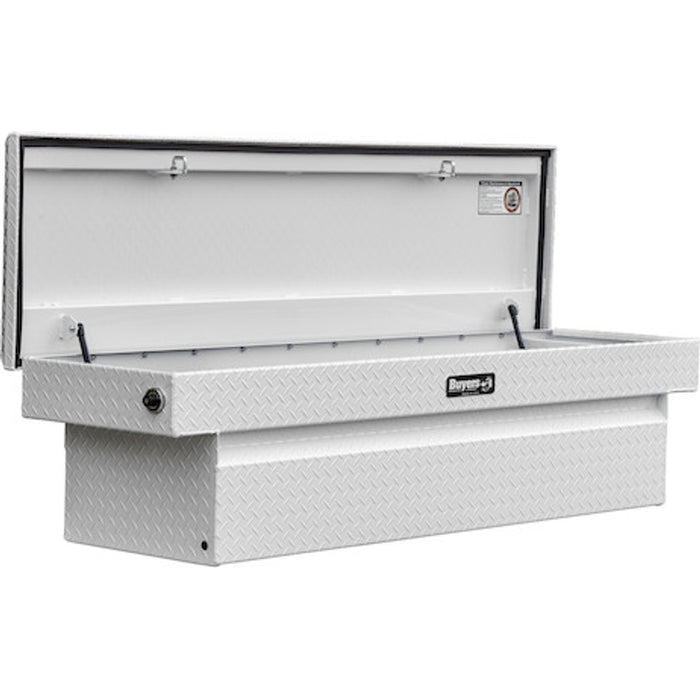 Buyers Products 23x27x71 Inch White Diamond Tread Aluminum Crossover Truck Box Model 1749450