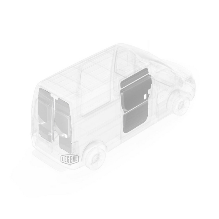 LEGEND EconoLite Door Liner ONLY - Dual Doors Mercedes Sprinter (all Wheelbase lengths) Cargo Van High Roof - Textured Grey Model 07M00-20-H.2