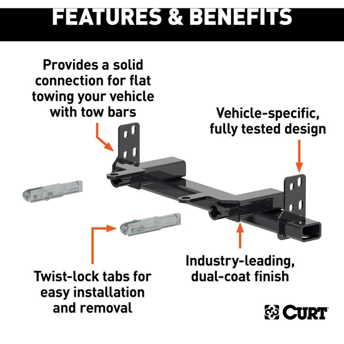 CURT Custom Tow Bar Base Plate Brackets for Dinghy Towing, Fits Select Chevrolet Suburban, Tahoe, GMC Yukon, XL Model 70145