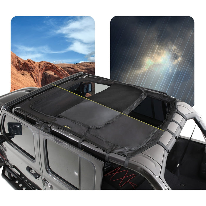 Smittybilt Extended Shade Top w/ Skylights - Black Diamond/Mesh (18+ JLU) Model 97500