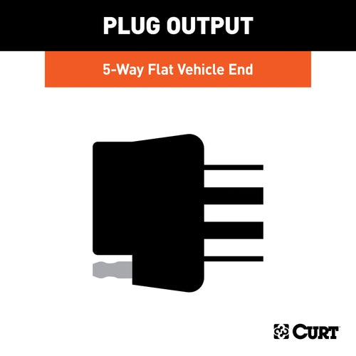 CURT Vehicle-Side Custom 5-Wire Trailer Wiring Harness, Fits Select Chevrolet Colorado, GMC Canyon, Isuzu I-Series Model 56510