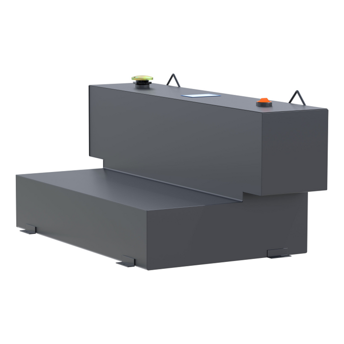 UWS Matte Black Hammerhead-Style 100-Gallon L-Shape Steel Transfer Tank Model ST-100HH-MB
