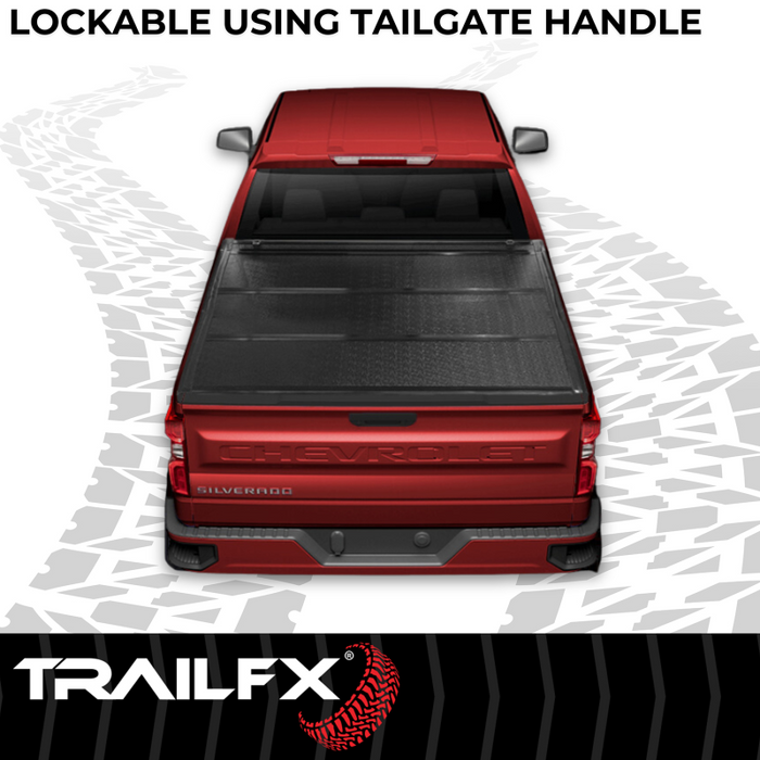 TrailFX Hard Bi-Fold Tonneau Cover Low Profile Black Plastic Model TFX3532