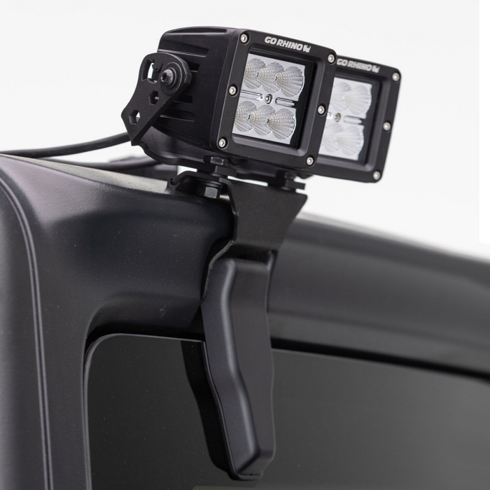 Go Rhino XE Rear Hard Top Light Mounts for Jeep JL/JT Fits two 3x3 LED Cube Lights Model 599502T