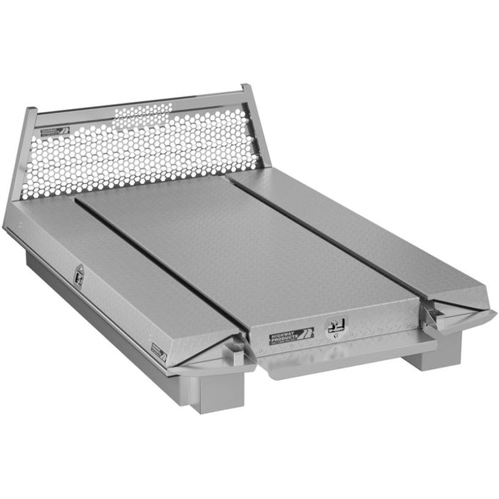 Highway Products Pickup Pack, w/ Diamond Plate Lid, w/ Smooth Aluminum Base, w/ Mesh Headache Rack Model 39215NFMN