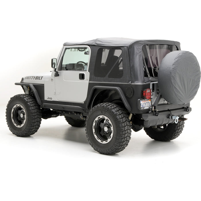 Smittybilt OEM Replacement Soft Top w/ Tinted Windows (No Upper Door Skins) - Black Diamond (97-06 TJ) Model 9971235