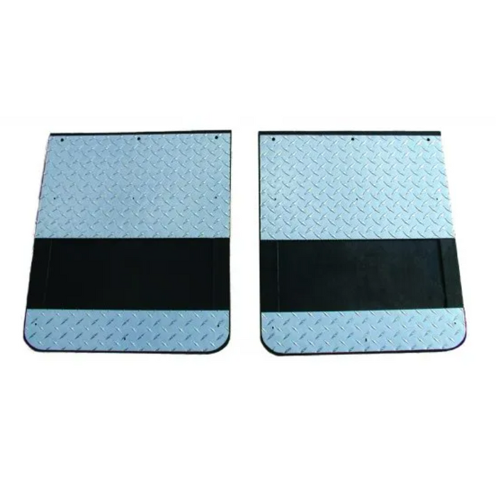 Go Industries Dually Mud Flap Set - Diamond Tread Set - Includes Flaps, Brackets, Diamond Tread Weights and Stiffeners Model D70738SET