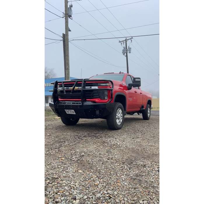Bodyguard T2 Front Extreme - Sensor Cutouts Factory Fog Cutouts Winch Mount Skid Plate W/O Mesh Grille With Camera Harness Gloss Black Powder Coat Model EEC24BYWGNH