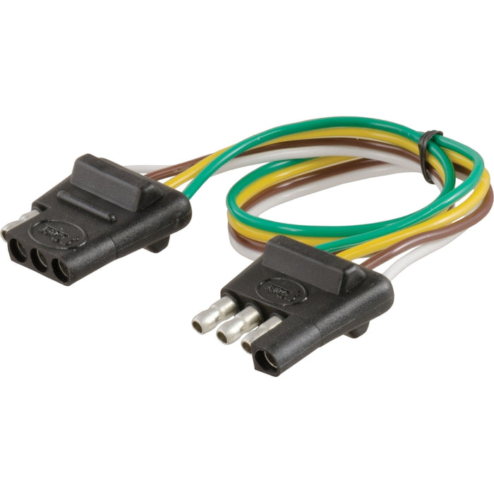CURT Vehicle-Side and Trailer-Side 4-Pin Flat Wiring Harness with 12-Inch Wires Model 58381