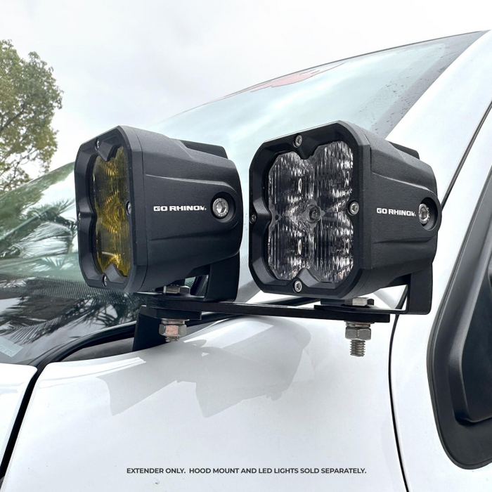 Go Rhino XE Hood Hinge Cube Light Mounts-Dogbone Bracket -Fits 2x2 or 3x3 LED Light Cubes Model 732400T