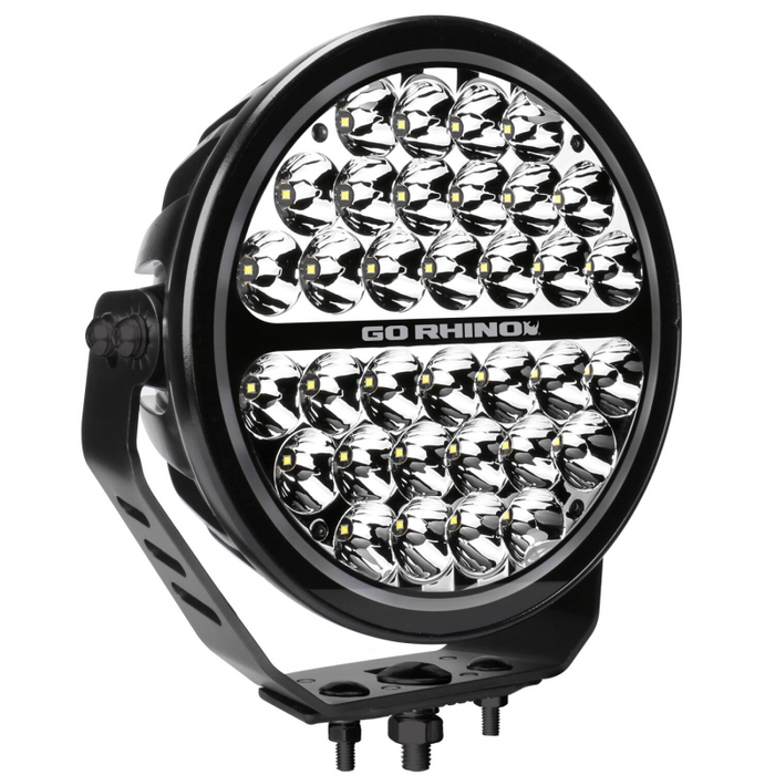 Go Rhino Blackout Series MAXROUND 9" Round LED Driving Light w/Daytime Running Lights Model 751700911DRS